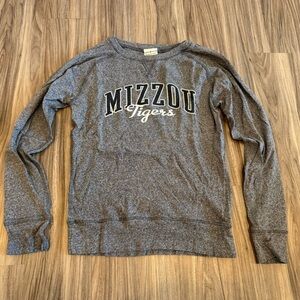 Mizzou Tigers Women's Gray Crew Neck Sweater